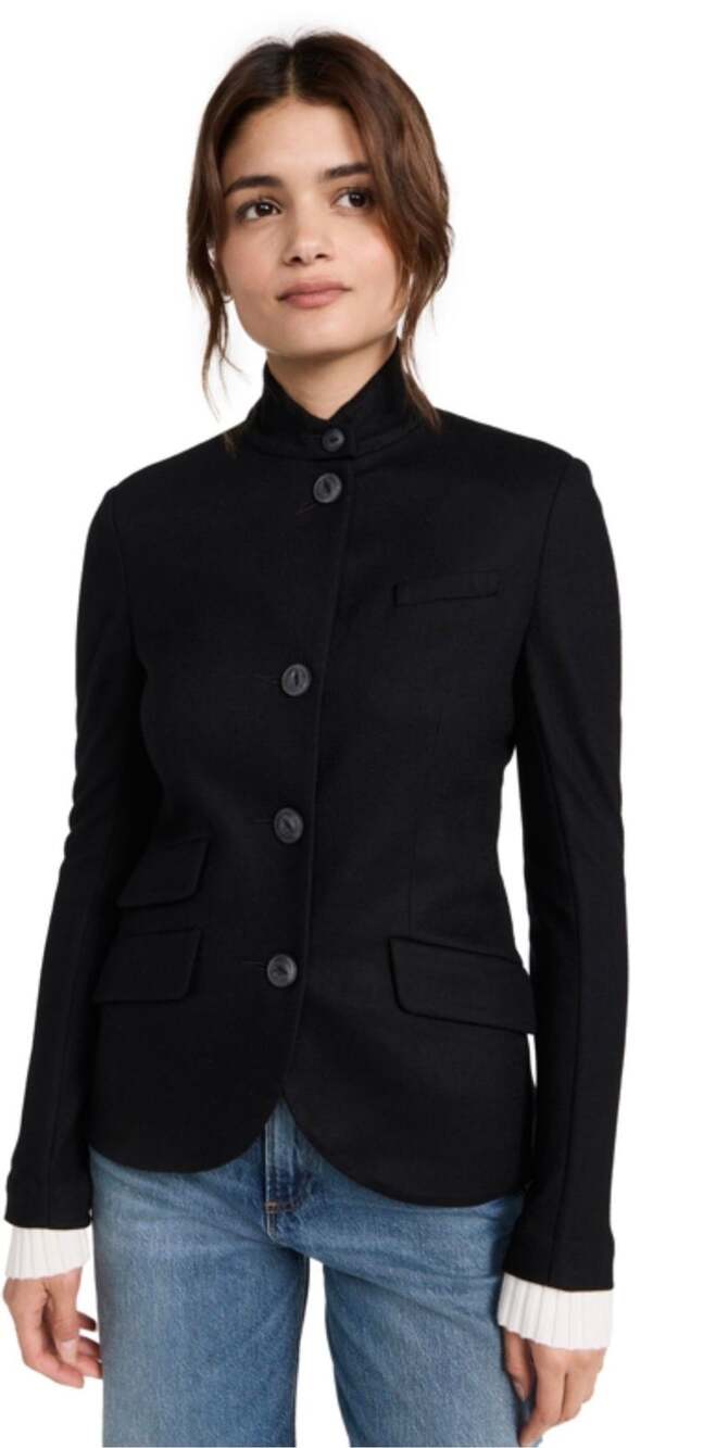 Rag & Bone Slade Blazer Size 6 Black Wool